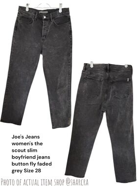 Joe's Jeans women's the scout slim boyfriend jeans button fly faded grey Size 28